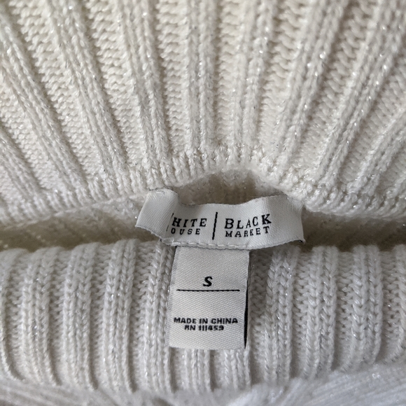 White House Back Market Sparkle Cable Knit Sweater - Picture 4 of 5